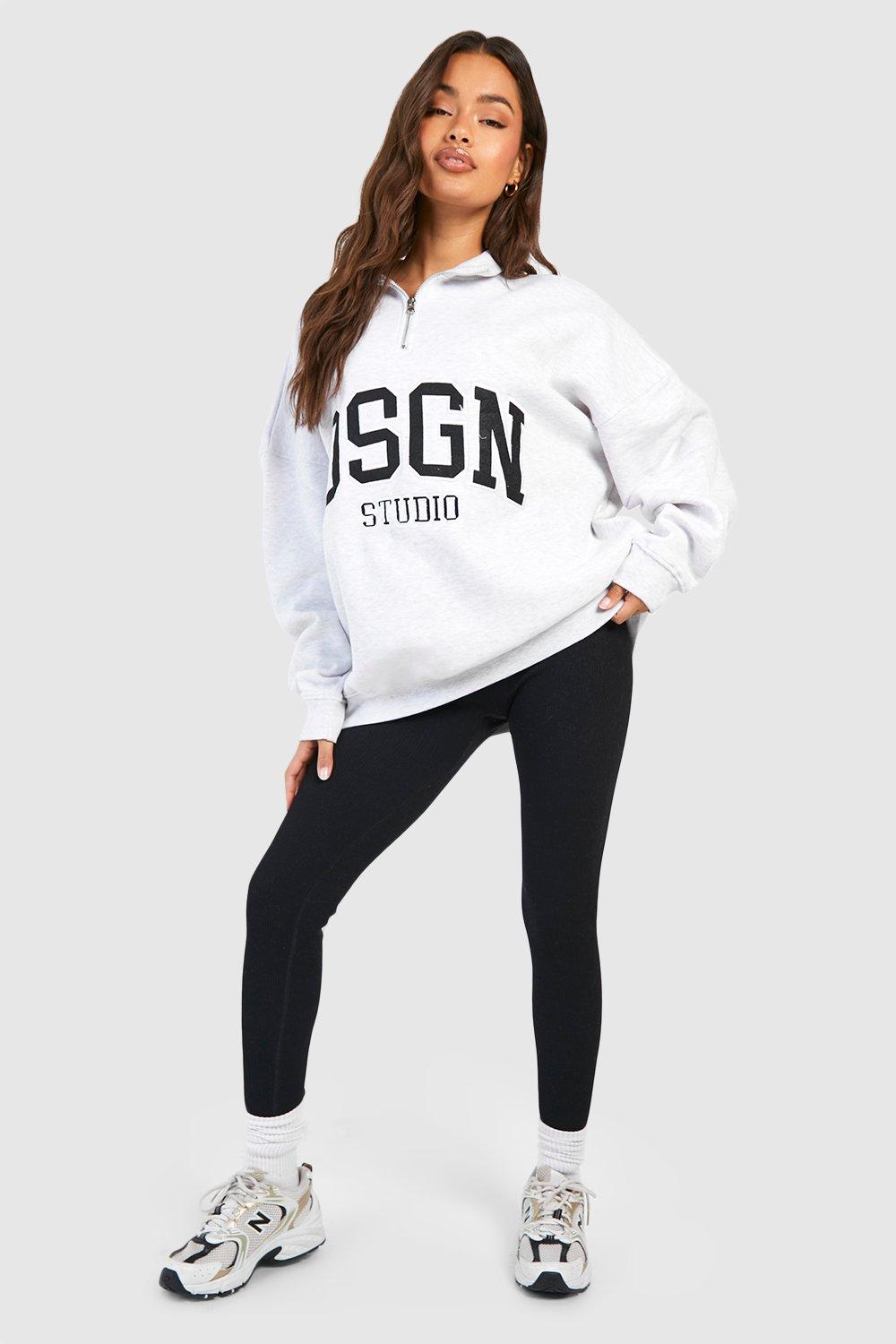 Dsgn Studio Applique Half Zip Sweatshirt | boohoo